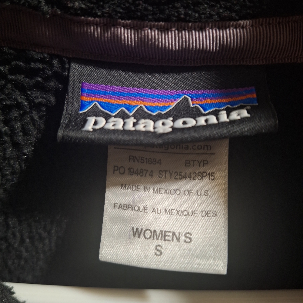 Patagonia Black Fleece Pullover with Purple Accents - Picture 3 of 3